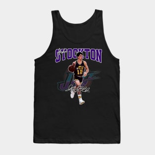 John Stockton Utah Basketball Legend Signature Vintage Retro 80s 90s Bootleg Rap Style Tank Top